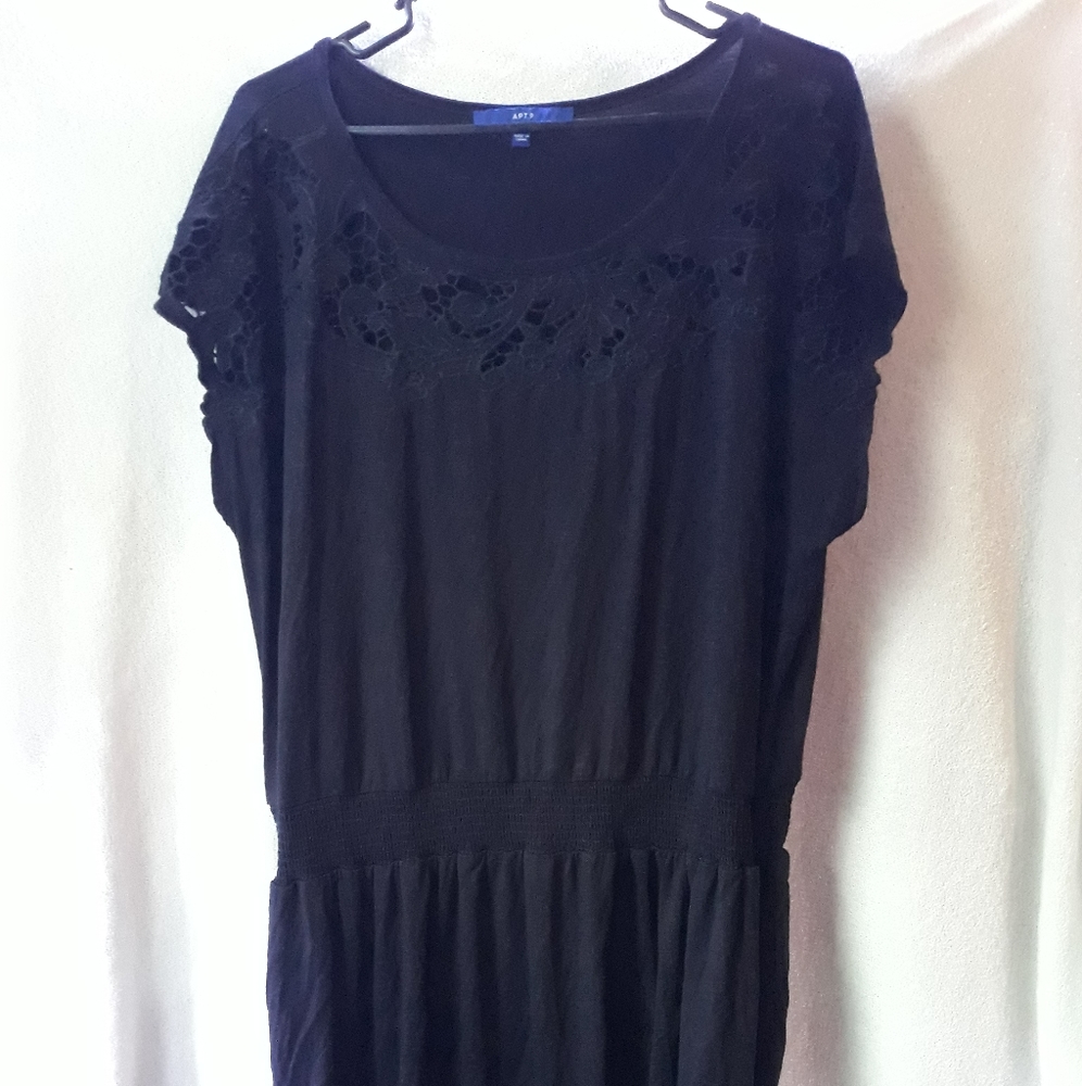 Black laced short sleeve dress